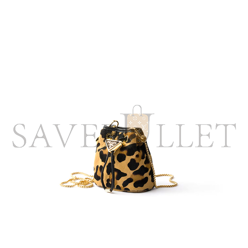 Pra*a printed leather mini pouch 1nr016 (9.5*9*6cm)